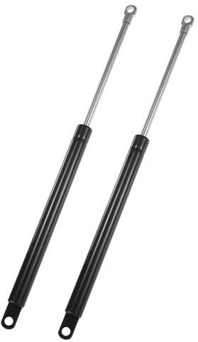 ARISELIFT Gasfeder Schwarz 2 Stück Universal Für Heckklappe Motorhaube | Kohlenstoffstahl, 381mm Gesamtlänge, 24.1cm Zusammengedrückte Länge, 8.2mm Lochdurchmesser, 18mm Gehäusedurchmesser