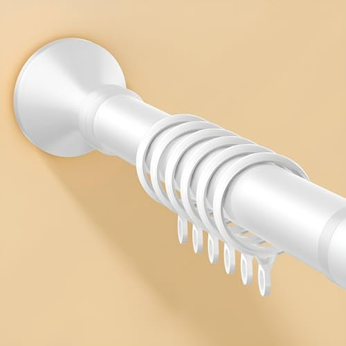 AILZCFX Verstellbares Gardinenstangen-Set für Küchenschrankfenster, ausziehbare Fensterspannstange ohne Bohren, Grau, 260 350 cm