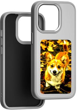 QSM E-Ink Phone Case for iPhone 15 Upgraded 4-Color HD E Ink Screen Phone Case with Larger Display,NFC Transfer DIY Images Smart Digital Protective AI Ink Case Gray