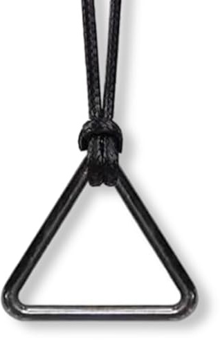 Triangular Necklace Black Pendant 22 x 25 mm Weight 4.3 g Minimalist Geometric Design Plain Accessory Alternative Style XL Metal No Gemstone, XL, Metal, No Gemstone