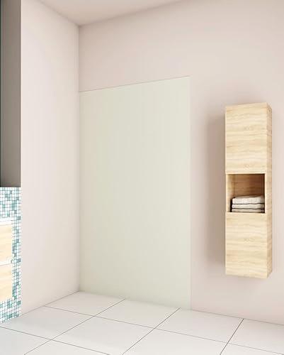 Acezanble Duschrückwand Duschrückwände Wandverkleidung Premium Aluverbundplatte 3mm Alu-Verbundplatte,Elfenbeinweiß,210cm