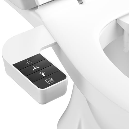 Bidet Attachment for Toilet UK, Ultra-Slim Bidet Toilet Seat Attachment with Self-Cleaning Dual Nozzle (Frontal & Rear Wash), Easy Installation