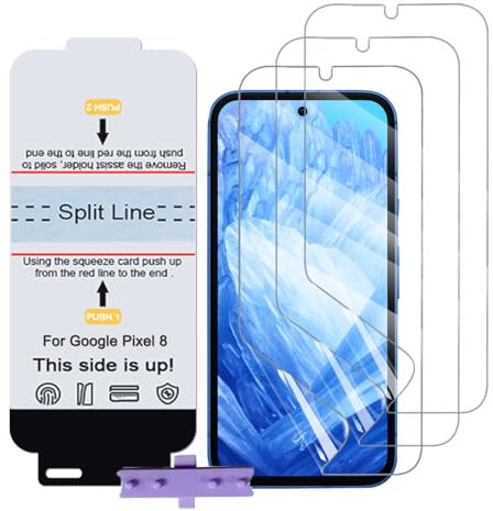 SLBESTLUC 3 Pièces Protection écran Téléphone pour Google Pixel 8, TPU Film Hydrogel Flexible Transparent HD, Protecteur écran Smartphone, Sans Bulles (Pas de Verre Trempé)