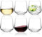 Ausune - Juego de 6 copas de vino sin tallo para vino tinto, blanco, rosa, ginebra, cóctel, 410 ml, juego de vasos de diseño moderno