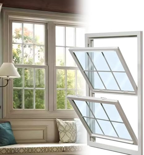 Ventana de Ventilación Ventanas de Casa de 50, 60, 70, 80, 90, 100, 120 y 130 Cm, Ventana de Guillotina con Cerradura para Apartamento, Ventanas de Repuesto Verticales con Burlete.(20x20in (508x508mm)