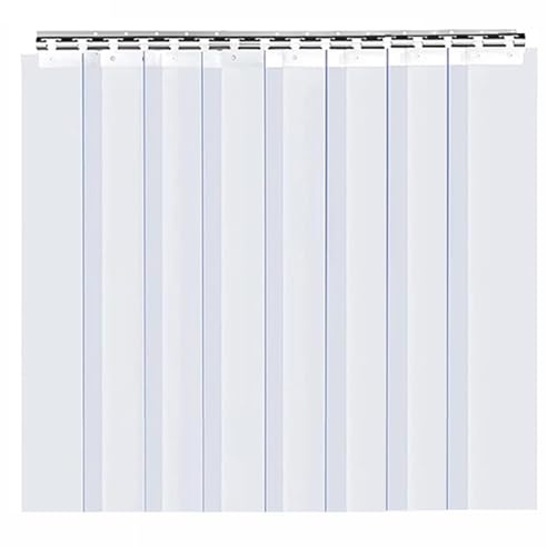PVC Streifenvorhang Lamellen Wasserdicht kunststoff streifenvorhang | Staubdicht Industrievorhang Vorhang für Kühlraum, Fabriklager, Garage & Supermarkt, Anpassbar (105 x 210 cm)