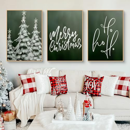Trayosin Poster Set 3er Weihnachten Wandbilder Moderne Leinwand Bilder Ohne Rahmen Kunstdrucke Bild Wohnzimmer Schlafzimmer Wanddeko Wandposter (21x30cm)