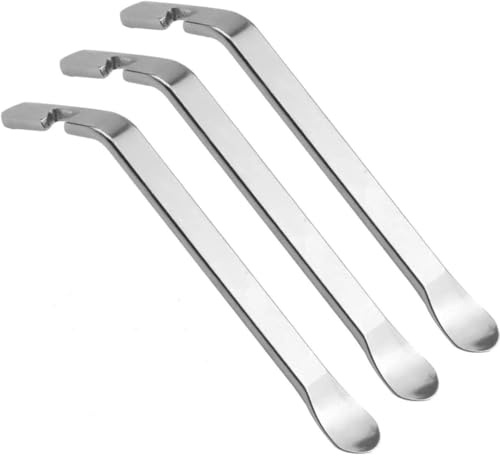 Hontaog 3 Pcs Tyre Levers for Bicycles, Stainless Steel Bike Tire Lever, Portable Bike Repair Changing Tool Kit for Repairing Motorcycles, Bicycles, Car Inner Tubes