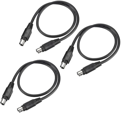 sourcing map 3Pcs PS/2 Mouse and Keyboard Extension Cable, 1.64 Feet Mini Din 6 Pin Cable Male to Male Keyboard Converter for PC Scanner, Black