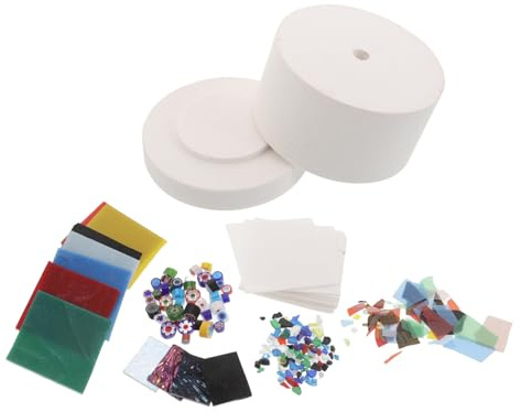 SOESFOUFU Horno de Microondas para Fusión de Vidrio con Aislamiento Refractario de Carburo de Silicio, Kit Portátil de 6 Piezas para Joyería y Cerámica