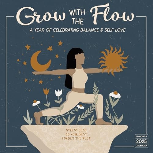 Grow with the Flow Wandkalender 2025 - A Year of Celebrating Balance & Self Love, 30,5 x 30,5 cm