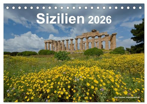 Sizilien 2026 (Tischkalender 2026 DIN A5 quer), CALVENDO Monatskalender: Landschaften, Dörfer und Städte, Küste und Meer auf Sizilien (CALVENDO Orte)