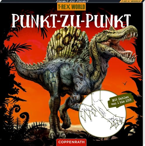 Punkt-zu-Punkt: Mit Zahlen von 1 bis 100 (T-Rex World): Punkt-zu-Punkt Malblock mit 32 Motiven für Kinder ab 5 Jahren