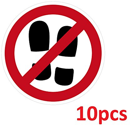 GreenIT Aufkleber Sticker 4cm ORACAL Schuhverbot mit Schuhen Betreten Verboten Symbol Zeichen Warnhinweis (10)