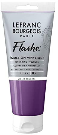 Lefranc Bourgeois Flashe 300558 - Pittura acrilica, colore viola minerale, tubetto da 80 ml, colore vinilico