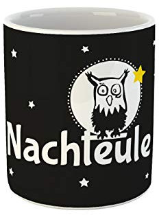 clothinx Tasse Nachteule – lustige Geschenktasse mit Eulen Motiv für Nachtaktive - Frauen - beste Freundin - Kollegin - Partnerin - Tochter