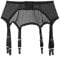 Frecoccialo Women's Suspender Stockings Transparente sexy Spitze 6 Strap Garter Suspender Belt for Stockings, 1-schwarz, XL
