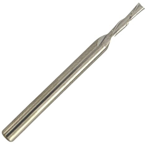 Rennie Tools - 2mm Cutting Diameter x 8mm Flute x 1/8 (3.175mm) Shank Solid Carbide Down Cut 2 Flute Spiral Router Bit / Cutter For Soft & Hard Woods, MDF, Laminated Plywood, Particle Board Etc.