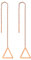 JewelryWe Schmuck Durchzieher Ohrringe Edelstahl Dreieck Triangel Lange Kette Einfädler Ohr Linie Ohrhänger für Frauen Mädchen, Rosegold