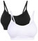 Vertvie Womens Strech Duenn Ohne Buegel Push up Yoga Sports BH Bra Top Set Fuer Fitnesstraining Polsterung 2er/3er Pack(Weiß + Schwarz, Größe L/Etiketten XL)