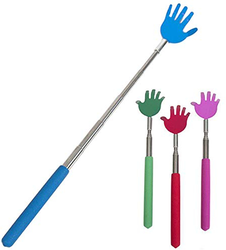 Acan Puntero extralargo con Forma de Mano Extensible hasta 20/70 cm, Rascador de Espalda Extensible, Palo masajeador telescópico