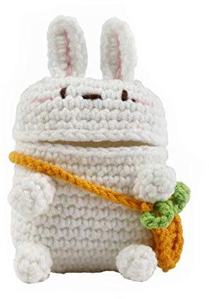 Funny Airpods Cases | Hülle aus Silikon für Airpod Apple - Kaninchen mit Tasche Design mit Karabiner. Für Airpods 1 & 2 geeignet.