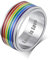 XUANPAI Homosexuell Stolz Regenbogen Band Ring, Lesben Bisexuelle Spinner Ringe Kundenspezifischer Schmuck Hochzeitstag Valentinstag Personalisierte Geburtstagsgeschenk f¨¹r Schwules Paar, Gr??e 62