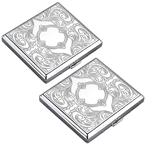 2 Stück Metall zigarettenetui - Aluminium Zigarettenbox für 20 zigaretten