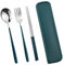 Huture Stainless Steel Cutlery Set Fork Spoon Chopsticks with Case Stainless Steel Tableware Washable Spoon Chopsticks Fork Reusable Portable Utensils Set for Home Use Camping Travel