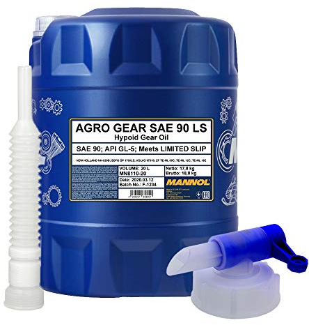 1x20 Liter MANNOL 8110 Agro Gear 90 SAE 90 LS API GL-5 + Hahn + Schlauch