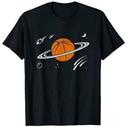 Basketball Sport Planet Saturn Ring Galaxie Weltraumball T-Shirt