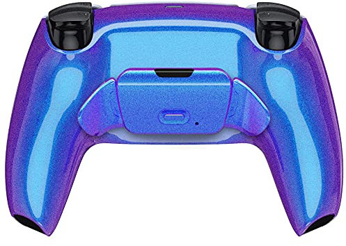 eXtremeRate Chameleon Purple Blue chroma Programable RISE 2.0 Remap Kit for ps5 Controller BDM-010 BDM-020, Upgrade Board & Redesigned Back Shell & Back Button Attachment - Controller NOT Included