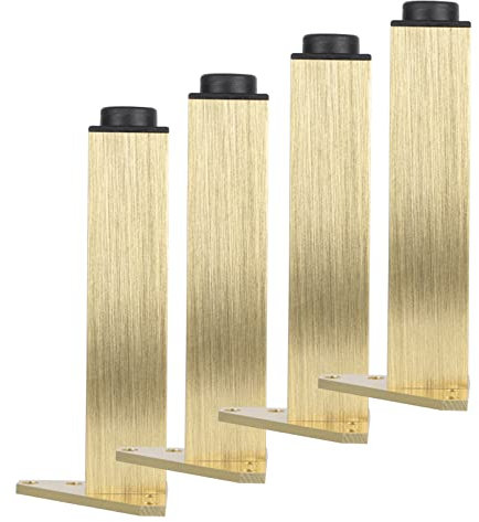 4 Stück Möbelfüße Metall Tischbeine verstellbar möbelfüsse Kommen einstellbar Gold Aluminiumlegierung möbelfüßeschutz Sofa Bettbeine für Möbel Projekt,schränke Tragende Beinezubehör (35cm)