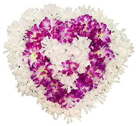 LEMCC Ghirlanda funebre artificiale, 50 cm, in seta, crisantemo, giglio, per cimitero, tributo, corona commemorativa, per omaggio, nonna, papà, mamma, amica