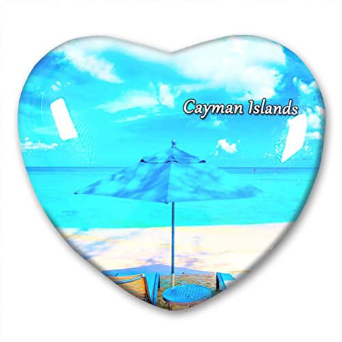 Cayman Islands Kühlschrankmagnet, Kühlschrank-Aufkleber, Kollektion, dekorativer Magnet, Reise-Souvenir, Herzform, Kristallglas