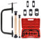 Swpeet Assortiment d'outils de compresseur de ressort de soupape 13 pièces, comprenant 5 adaptateurs poussoirs, vis d'extension, jeu de valve et barre de compression pour moto, voiture, petit véhicule