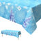 Xinvery Schneeflocken Tischdecke, Blau Weiß Party Tischdecke Schnee EIS Rechteck Wasserdicht Dünn Plastic Tischtuch für Geburtstag Weihnachten Party Dekorationen 137 x 274cm