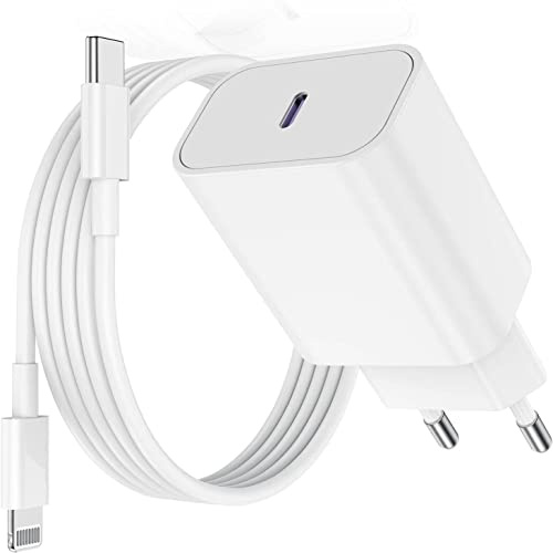 Schnellladegerät PD 20W USB C Ladegerät and 2M 【MFi Zertifiziert】 Typ C zu Lightning Kabel für iPhone 14, Apple Adapter mit Lightning-Kabel für iPhone 14 13 12Pro/Pro Max/Mini/iPhone SE