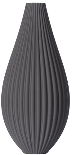 3D Vase Dekovase Sina L 30cm Bodenvase Dunkelgrau Vase Pampasgras Trockenblumen