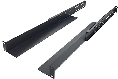 JINGCHENGMEI 1U Universal-Server-Regalschienen mit 4 Pfosten für Dell Compaq HP IBM APC – 40,6–83,8 cm verstellbare Tiefe – 50 kg Kapazität (40,6–83,8 cm Schienen)