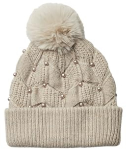 PIECES Damen Pcjazmin Hood W. Pom Pom Bc, Silver Mink, Einheitsgröße