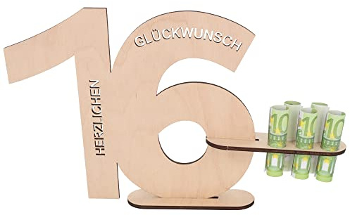 Spruchreif | XL- Gästebuch aus Holz | Holz Schild Gästebuch | Deko Zahlen 16 | Extra große Jahreszahlen | Geschenkidee zum 16.Geburtstag | Geburtstag| Jubiläum | Geschenk Mann Frau