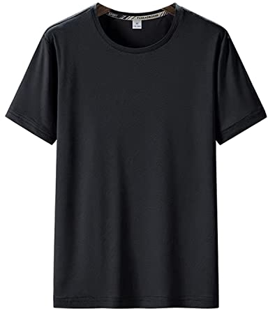 MANBOZIXi Sport T Shirts Herren Schnelltrocknend Atmungsaktiv Sportshirt Übergröße für Training Laufen, Schwarz 6XL