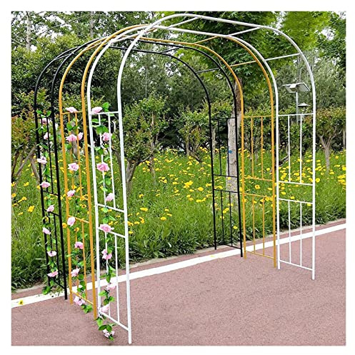 Arche Jardin Pour Diverses Plantes Grimpantes, Cadre De Support De Fleur Extérieur, Tuyau En Acier Galvanisé De 20 Mm, Metal Arceau À Rosiers Robuste, Noir, Blanc, Or(Color:White,Size:180cmx240cm/70.8