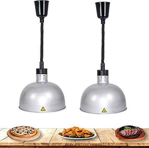 Lebensmittelwärmelampe Kommerzieller Lebensmittelwärmer, for die Gastronomie in der Restaurantküche, 60-180 cm einziehbare Lebensmittelwärmelampe (Size : B(2pcs))