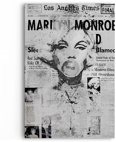 Paul Sinus Marilyn Monroe Schwarz Weiß Porträt Newspaper Art Hollywood Star