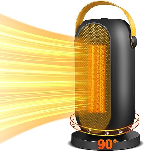Space Heater, Electric Heater, Portable Fan Heater, Heaters for Home Low Energy Silent, 1200 / 600W PTC Fan Heater with Tip-Over & Overheat Protection, Heater with 3 Heat Modes for Home, Office, Room