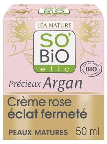 So Bio - Crème Rose Éclat Fermeté à l'Argan Précieux pour Peaux Matures - 50 ml - Soin du Visage - L'Unité
