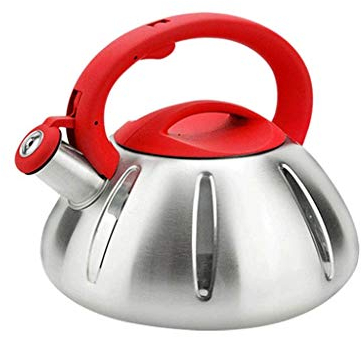 Whistle Edelstahl-Teekessel für kulinarische Lebensmittelqualität mit weichem Griff, Cool Touch, faltbarer Griff, rostfreie Herd-Teekanne