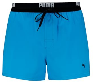 Puma Swim Men's Logo Short Length Swim Shorts 1P, Speed Blue, XL